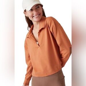 Athleta Retroterry Polo Sweatshirt • Size Large